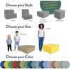 image:imageChildrens Factory Corner Ottoman for Classroom Size Medium Blue  Modular Playroom Seating Easy to Clean WaterResistant PU Leather Surface High Density Foam Flexible Seating ClassroomFog Blue