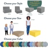 image:imageChildrens Factory Corner Ottoman for Classroom Size Medium Blue  Modular Playroom Seating Easy to Clean WaterResistant PU Leather Surface High Density Foam Flexible Seating ClassroomBlue
