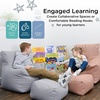 image:imageChildrens Factory Cozy Chair and Ottoman Set Flexible Seating Classroom Furniture Comfy Kids Chairs Deep Water BlueGrey