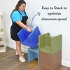 image:imageChildrens Factory Cube Chairs Set4 Woodland CF910047 Classroom Furniture Kids Daycare and Preschool Flexible Seating Toddler Reading ChairFernSkyAlmondBlue