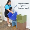 image:imageChildrens Factory Cube Chairs Set4 Woodland CF910047 Classroom Furniture Kids Daycare and Preschool Flexible Seating Toddler Reading ChairSky Blue
