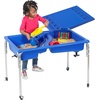 image:imageChildrens Factory Double Water Table Table 18 Height  Sandbox with Locking Casters for Indoor or Outdoor Use RustResistant Sensory Bin for Classrooms Preschools and DaycaresTable w Lid