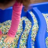 image:imageChildrens Factory Double Water Table Table 18 Height  Sandbox with Locking Casters for Indoor or Outdoor Use RustResistant Sensory Bin for Classrooms Preschools and DaycaresTable w Lid