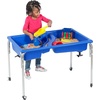 image:imageChildrens Factory Double Water Table Table 18 Height  Sandbox with Locking Casters for Indoor or Outdoor Use RustResistant Sensory Bin for Classrooms Preschools and DaycaresTable