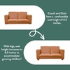image:imageChildrens Factory Flexible Seating Classroom Set Chair and Sofa Brown  2in1 Adjustible Height Classroom Furniture WaterResistant Vegan Leather Kids Chair and Kids Couch includes 2 LegsBrown