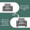image:imageChildrens Factory Flexible Seating Classroom Set Chair and Sofa Brown  2in1 Adjustible Height Classroom Furniture WaterResistant Vegan Leather Kids Chair and Kids Couch includes 2 LegsGrey