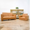 image:imageChildrens Factory Flexible Seating Classroom Set Chair and Sofa Brown  2in1 Adjustible Height Classroom Furniture WaterResistant Vegan Leather Kids Chair and Kids Couch includes 2 LegsBrown