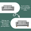 image:imageChildrens Factory Flexible Seating Classroom Set Chair and Sofa Brown  2in1 Adjustible Height Classroom Furniture WaterResistant Vegan Leather Kids Chair and Kids Couch includes 2 LegsGrey