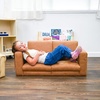 image:imageChildrens Factory Flexible Seating Classroom Set Chair and Sofa Brown  2in1 Adjustible Height Classroom Furniture WaterResistant Vegan Leather Kids Chair and Kids Couch includes 2 LegsBrown