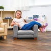 image:imageChildrens Factory Flexible Seating Classroom Set Chair and Sofa Brown  2in1 Adjustible Height Classroom Furniture WaterResistant Vegan Leather Kids Chair and Kids Couch includes 2 LegsGrey