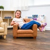 image:imageChildrens Factory Flexible Seating Classroom Set Chair and Sofa Brown  2in1 Adjustible Height Classroom Furniture WaterResistant Vegan Leather Kids Chair and Kids Couch includes 2 LegsBrown