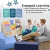 image:imageChildrens Factory Flexible Seating Classroom Set Rainbow Set of 4  Easy to Clean WaterResistant Vegan Leather Kids Chair High Density Foam Toddler Chair for Preschool Daycare or PlayroomsTranquility