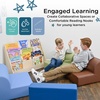 image:imageChildrens Factory Flexible Seating Classroom Set Rainbow Set of 4  Easy to Clean WaterResistant Vegan Leather Kids Chair High Density Foam Toddler Chair for Preschool Daycare or PlayroomsWoodland