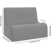 image:imageChildrens Factory Medium Contour Sofa MixandMatch Kids Chairs Sofas Corner Ottomans and Cubes FoamFilled and WaterResistant Flexible Seating for Classroom Elementary Gray Kids CouchBlue
