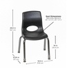image:imageChildrens Factory MyPosture 10 H Chair 4 Pack Black with Chrome Legs AB8010BLC4 Kids Preschool Daycare or Classroom Flexible Seating Toddler Desk Chair