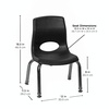 image:imageChildrens Factory MyPosture 8 H Chair 4 Pack Black with Chrome Legs AB8008BLC4 Kids Preschool Daycare or Classroom Flexible Seating Toddler Desk Chair