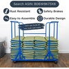 image:imageChildrens Factory Nap Mats 1 inch Thick Toddler Sleeping Mats for Preschools and Daycares Comfortable and Soft 4 Section Folding Nap PadFog Blue and Sand