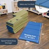 image:imageChildrens Factory Nap Mats 1 inch Thick Toddler Sleeping Mats for Preschools and Daycares Comfortable and Soft 4 Section Folding Nap PadSage and Deep Water