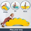 image:imageChildrens Factory Spike the Dino Aqua Foam Kids Stool Toddler Soft Seating Chair for Daycare Preschool and Home Lightweight and Easy to Clean Little Explorers CollectionYellow and Aqua