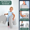 image:imageChildrens Factory Spike the Dino Aqua Foam Kids Stool Toddler Soft Seating Chair for Daycare Preschool and Home Lightweight and Easy to Clean Little Explorers CollectionGrey