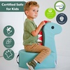 image:imageChildrens Factory Spike the Dino Aqua Foam Kids Stool Toddler Soft Seating Chair for Daycare Preschool and Home Lightweight and Easy to Clean Little Explorers CollectionAqua