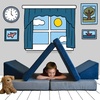 image:imageChildrens Factory The Whatsit Kids Couch or 2 Chairs Gray amp Navy CF349068 Toddler to Teen Bedroom Furniture Girls and Boys Playroom Sofa