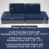 image:imageChildrens Factory The Whatsit Kids Couch or 2 Chairs Gray amp Navy CF349068 Toddler to Teen Bedroom Furniture Girls and Boys Playroom Sofa