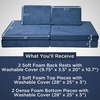 image:imageChildrens Factory The Whatsit Kids Couch or 2 Chairs Navy CF349070 Toddler to Teen Bedroom Furniture Girls and Boys Playroom Sofa and Play Set