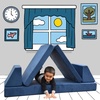 image:imageChildrens Factory The Whatsit Kids Couch or 2 Chairs Navy CF349070 Toddler to Teen Bedroom Furniture Girls and Boys Playroom Sofa and Play Set