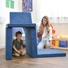 image:imageChildrens Factory The Whatsit Kids Couch or 2 Chairs Navy CF349070 Toddler to Teen Bedroom Furniture Girls and Boys Playroom Sofa and Play Set