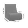 image:imageChildrens Factory Toddler Chair for Classroom Size Medium Navy  Toddler Chairs Comfy Easy to Clean WaterResistant PU Leather Surface High Density Foam Flexible Seating ClassroomWalnut