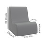 image:imageChildrens Factory Toddler Chair for Classroom Size Medium Navy  Toddler Chairs Comfy Easy to Clean WaterResistant PU Leather Surface High Density Foam Flexible Seating ClassroomFog Blue