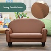 image:imageChildrens Factory Upholstered Toddler Chair for Classroom Chair Sage  2in1 Adjustible Height WaterResistant Vegan Leather Kids Chair Flexible Seating Classroom Furniture includes 4 LegsWalnut