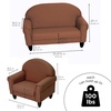 image:imageChildrens Factory Upholstered Toddler Chair for Classroom Chair Sage  2in1 Adjustible Height WaterResistant Vegan Leather Kids Chair Flexible Seating Classroom Furniture includes 4 LegsWalnut