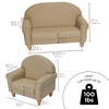 image:imageChildrens Factory Upholstered Toddler Chair for Classroom Chair Sage  2in1 Adjustible Height WaterResistant Vegan Leather Kids Chair Flexible Seating Classroom Furniture includes 4 LegsBuff