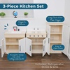 image:imageChildrens Factory Wooden 3Piece Kitchen Set  Kids amp Toddlers Pretend Fridge  Realistic Design amp Feature  PreSchool Furniture for Classroom or Playroom  Assembly Required3Piece Kitchen Set