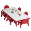 image:imageChildrens Factory BaseLine Toddler Table amp 6 Chairs Set Daycare Seating for Toddlers Toddler Desk amp Chairs Red  Includes Toddler Table and 6 Stackable Baseline Kids Chairs Durable Flexible Seating Classroom Furniture60L x 30W x 12H