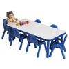image:imageChildrens Factory Baseline Preschool 60 x 30 Rectangular Table amp Chair Set  Solid Blue  AB74620PB60L x 30W x 20H