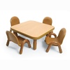 image:imageChildrens Factory Baseline Toddler Square Table and Chairs Set Natural Wood  Includes One 30 12 High Square Table and Four 5 High Chairs  Durable Lightweight Easy to Move