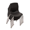 image:imageChildrens Factory MyPosture 8 H Chair 4 Pack Black with Chrome Legs AB8008BLC4 Kids Preschool Daycare or Classroom Flexible Seating Toddler Desk Chair