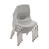 image:imageChildrens Factory MyPosture 8 H Chair 4 Pack Gray with Chrome Legs AB8008GYC4 Kids Preschool Daycare or Classroom Flexible Seating Toddler Desk Chair