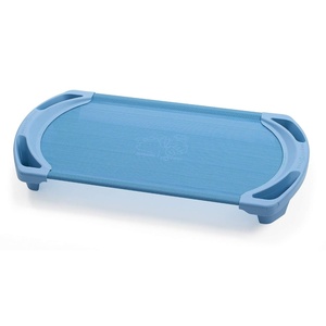 image:imageAngeles Sleeping Cot Daycare Essentials Ocean Blue Standard Set of 4  Fully Assembled Toddler Cot Breatheable SofTex Mesh amp Durable Steel Frame Stackable Cots for Preschools and DaycaresWedgewood Blue