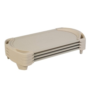 image:imageAngeles Sleeping Cot Daycare Essentials Ocean Blue Standard Set of 4  Fully Assembled Toddler Cot Breatheable SofTex Mesh amp Durable Steel Frame Stackable Cots for Preschools and DaycaresSand