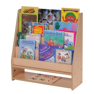 image:imageAngeles Value Line Book Display 29 L x 30 H Kids Storage Organizer Kids Bookshelf for Classroom Playroom Nursery Montessori School Natural