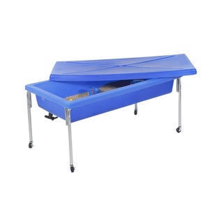 image:imageChildrens Factory 24 Large Sensory Table Sandbox with Lid Water Table for Kids Blue  Sandbox with Locking Casters for Indoor or Outdoor Use RustResistant Sensory Bin for Classrooms Preschools and Daycares24