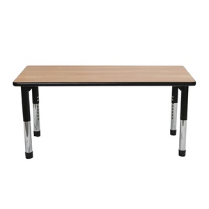 image:imageChildrens Factory AB6554PB As We Grow School Table 30x60 Adjustable Height 1622 H GrayBlue Kids Daycare Preschool or Classroom Study amp Activity TableOakblack