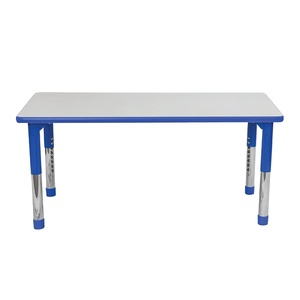 image:imageChildrens Factory AB6554PB As We Grow School Table 30x60 Adjustable Height 1622 H GrayBlue Kids Daycare Preschool or Classroom Study amp Activity TableBluegray