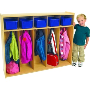 image:imageChildrens Factory ANG7158 Value Line 5Section Locker Kids Classroom or Toddler Daycare Coat Rack amp Cubby Storage Shelves Wooden