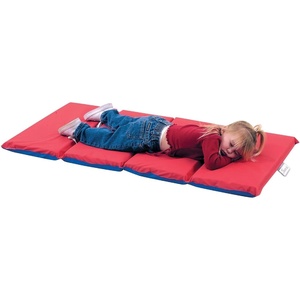 image:imageChildrens Factory Angels 2 Thick Toddler Nap Mat RedBlue 4 Section Waterproof Sleeping Mat for use in Preschools and Daycares  Comfortable 4Section Sleep Mat FoamFilled Kids Mat WaterResistant Folding Nap Mats for Daycare and Preschool