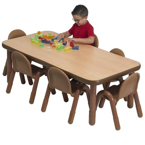 image:imageChildrens Factory Baseline Preschool 30 Square Table amp Chair Set  Natural Wood60L x 30W x 20H
